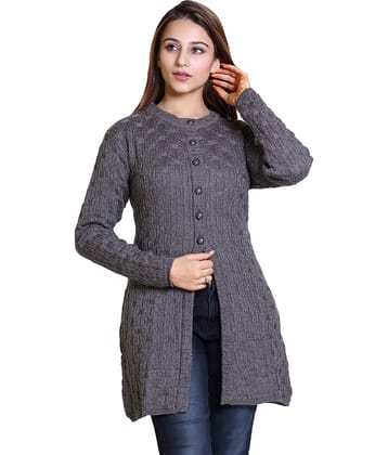 Varenyam Acrylic Grey Buttoned Cardigans -