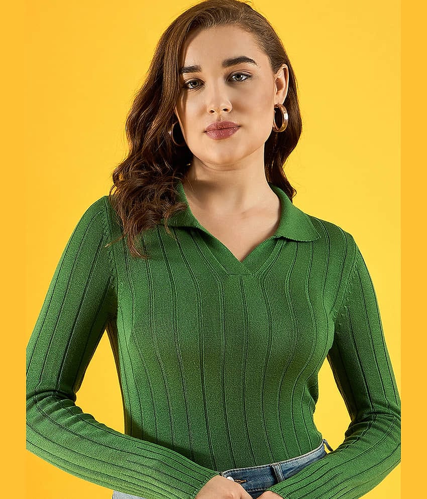 98 Degree North Cotton Regular Collar Women's Pullovers - Green (Pack of 1)