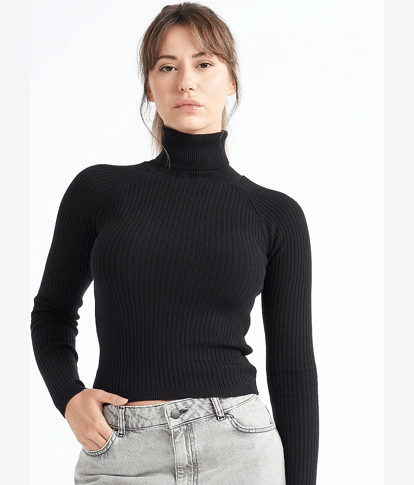 Resilience Acrylic High Neck Women's Pullovers - White ( Single )