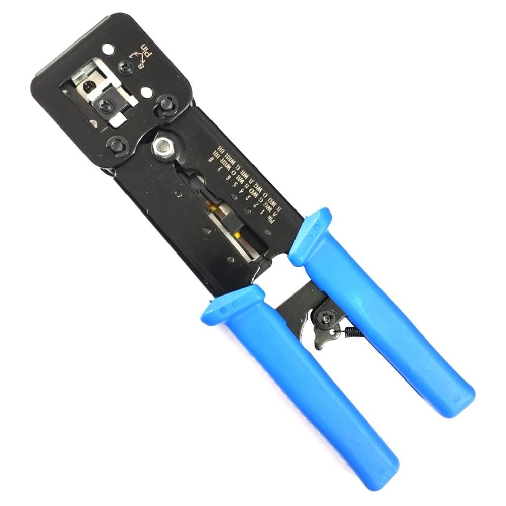 EZ RJ45 Crimping Tool with Round Cable Stripper Professional Pass Through Crimper for Cat5/Cat5e/Cat6/RJ11/RJ12 Connectors