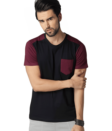 risemax Cotton Blend Regular Fit Colorblock Half Sleeves Men's Round T-Shirt - Multicolor1 ( Pack of 1 )