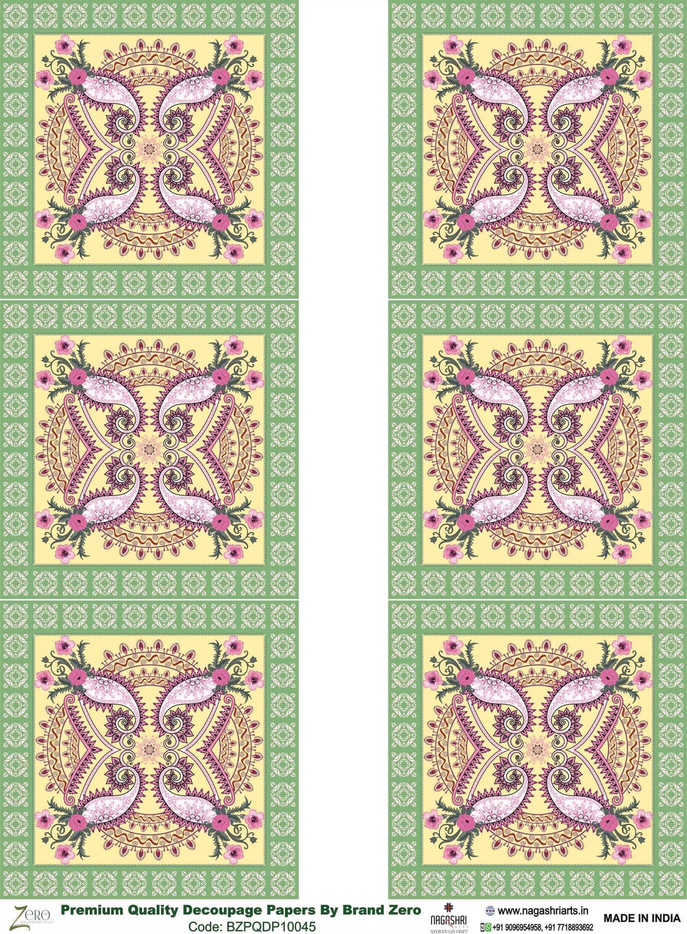 Brand Zero Premium Quality Decoupage Paper Pack of Two - Design Code: BZPQDP10045