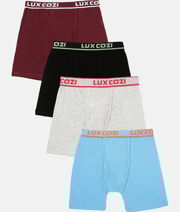Lux Cozi Pack of 4 Boys Cotton Trunks ( Multicolor )