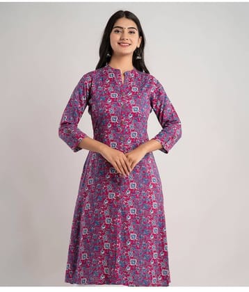 MAUKA - Pink Rayon Women's A-line Kurti ( Pack of 1 )