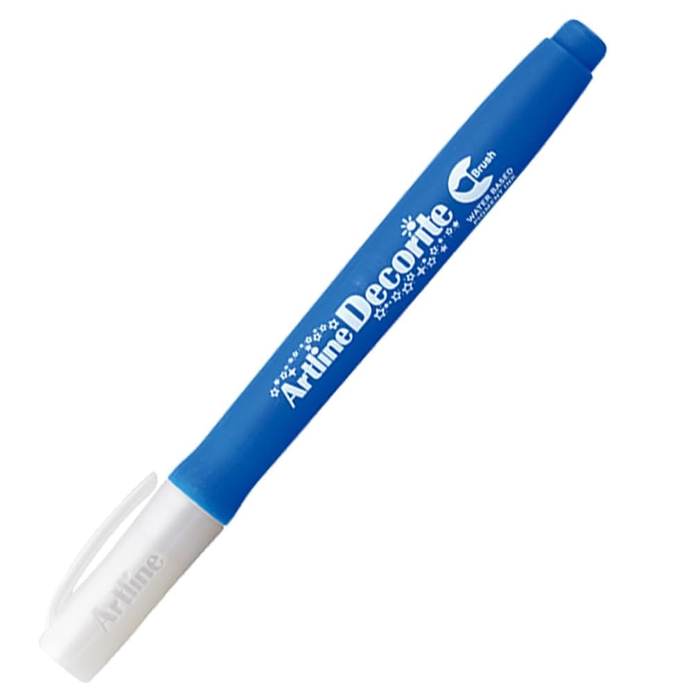 Artline Decorite Metallic Pearl Brush Marker Pack of 12 (Blue Colours) | Popular Choice For Artists And Crafters