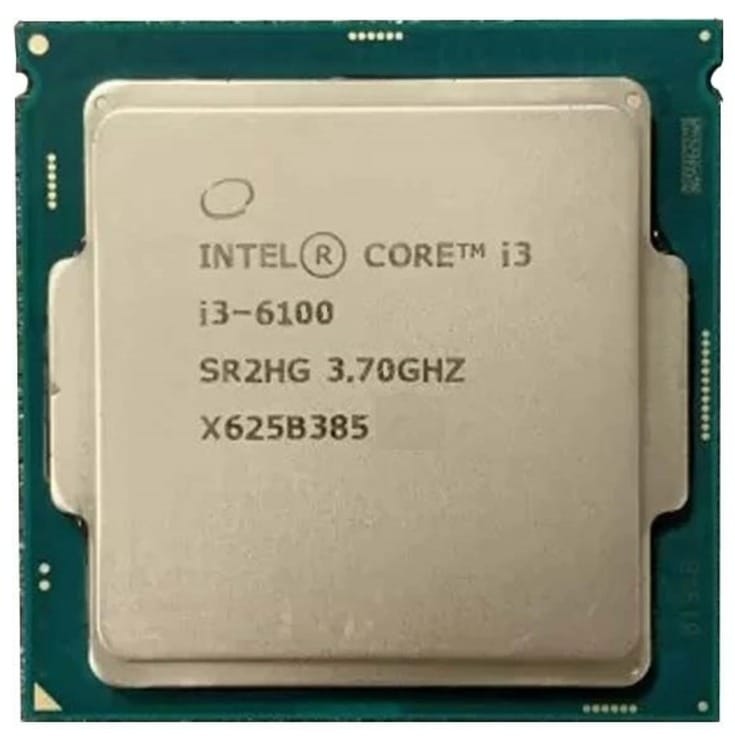 Intel Core i3 6098/6100/6300/6320 6th Generation, 3.2/3.3/3.6/3.7/3.8/3.9 GHz, LGA 1151 Socket, 2 Cores, 4 Threads, 3/4 MB Cache, Desktop Processor, 1 Year Warranty (Silver)