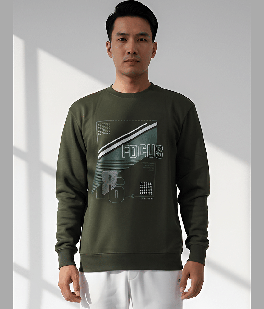 Dollar Cotton Blend Round Neck Men's Sweatshirt - Green ( Pack of 1 )