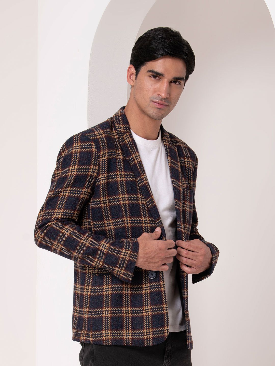 Heritage Navy Plaid Blazer