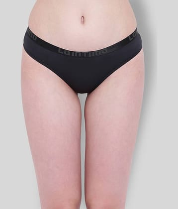La Intimo Nylon Solid Women's Briefs ( Black )