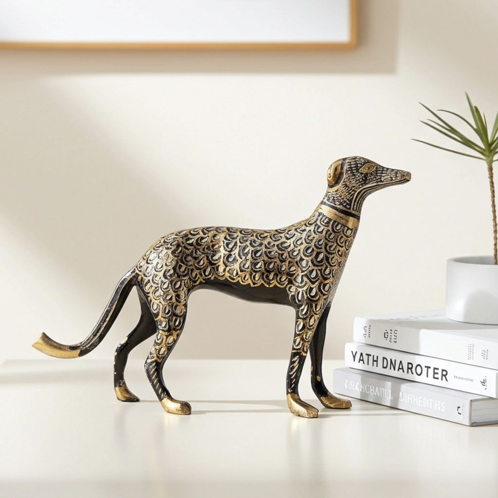 Brass Showpiece Dog Statue (ANMAS050 B)