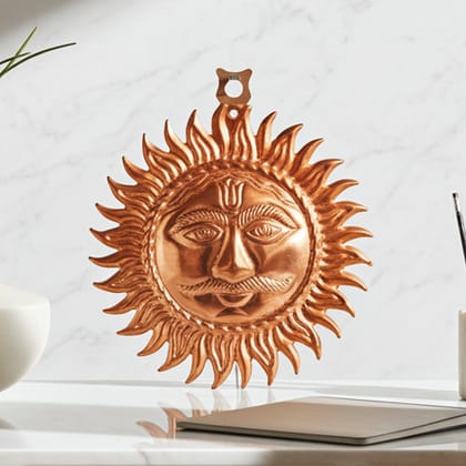 Copper Showpiece Wall Hanging Sun, Height : 7 Inch (ZMAS219 E)