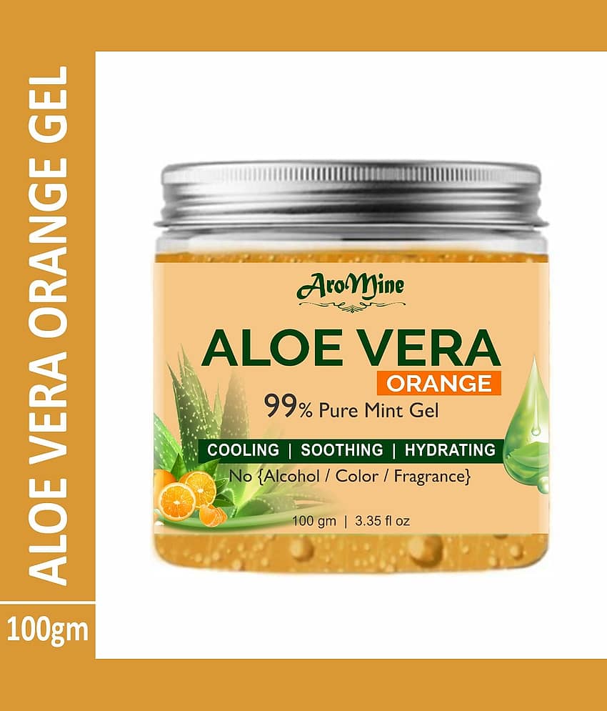 Aromine 100% Pure & Natural Orange Aloevera Gel For Skin Glowing & Fairness- Moisturizer 100 gm