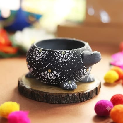 DECOREER Terracotta Turtle Tealight Holder
