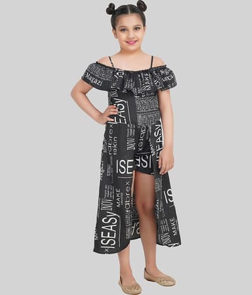 Being Naughty Crepe A-line Dress For Girls ( Pack of 1 , Black )