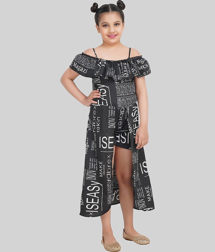 Being Naughty Crepe A-line Dress For Girls ( Pack of 1 , Black )