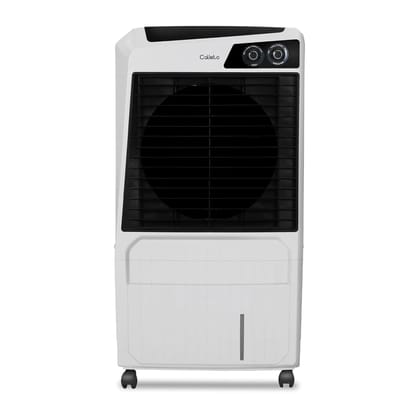 Hindware Smart Appliances Calisto 105L, Desert Air Cooler with Woodwool Pads, Inverter Compatible, Castor wheels and motorized air flow control & High Air Delivery (White & Black)