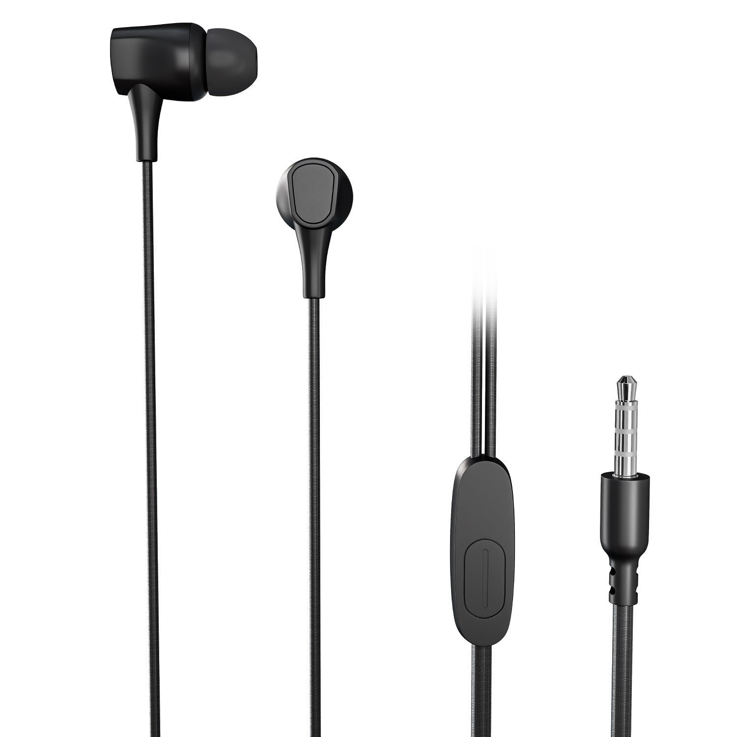 Digimate Jackbeat Wired Earphones with 3.5mm Jack, Tangle-Free Cable & In-Line Mic (DG-HF-1002, Black)