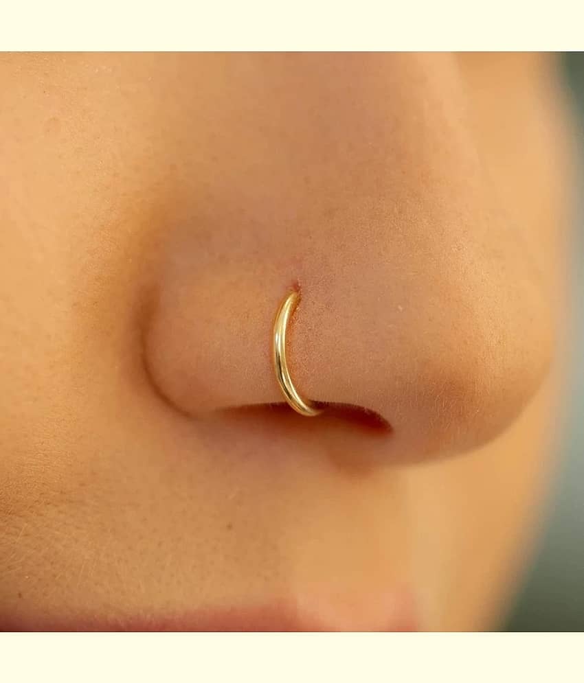 house of common Gold-plated Plated Alloy, Brass, Metal Nose Ring ()