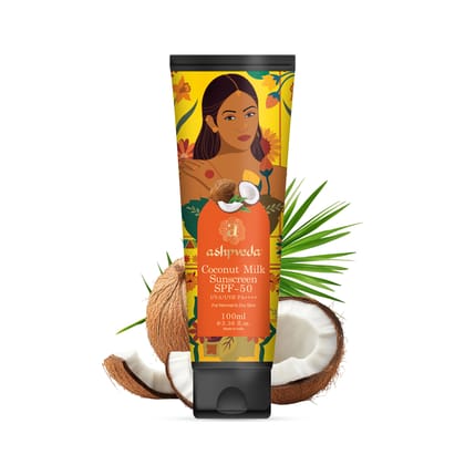 ashpveda Coconut Milk Sunscreen SPF50 PA++++ UV Shield