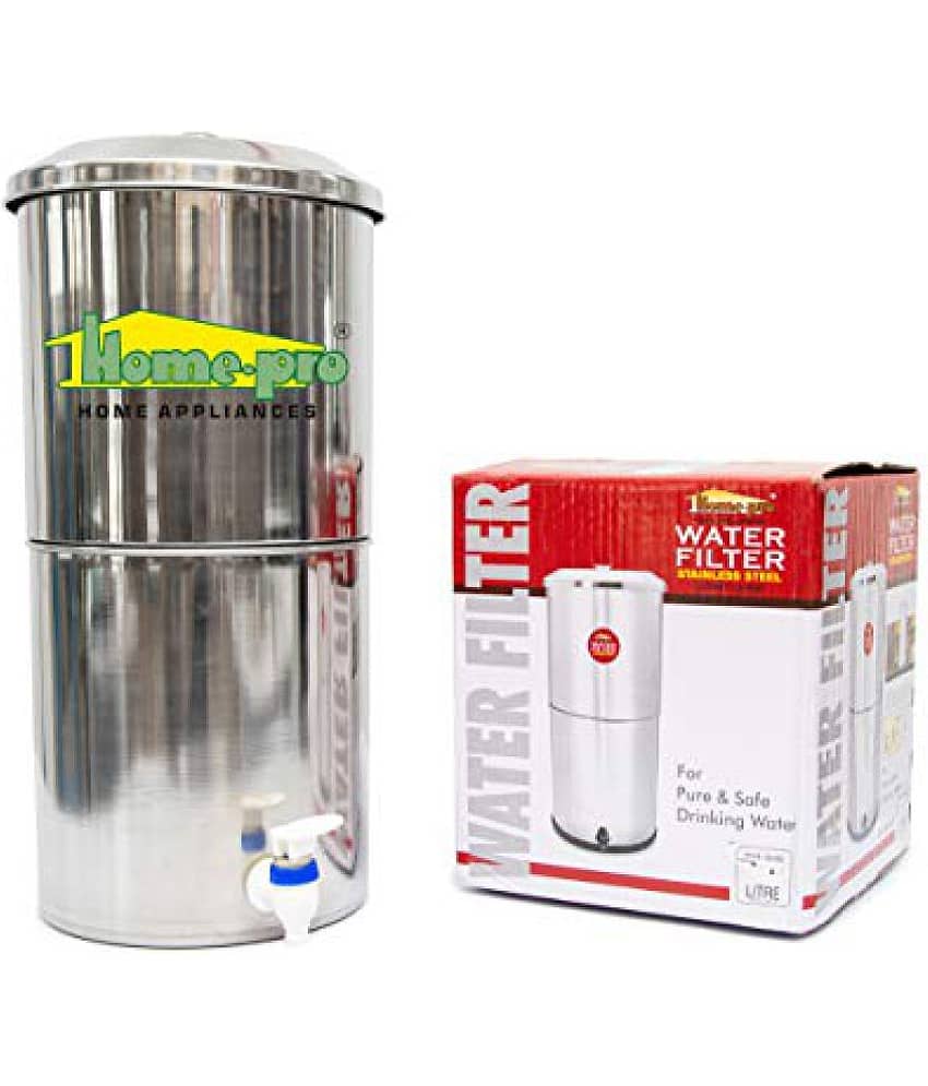Homepro Manual 21 Ltr Stainless Steel Water Filter purifiers with 2 Ceramic Candle