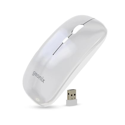 Geonix Opal A11 Optical Wireless Mouse | High Precision Tracking, Silent Click, 3 DPI Modes, Type-C Rechargeable, 10 m Range, 4-Button Ergonomic Design