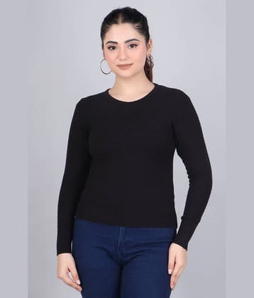 FEVERFEW Women Viscose Blend Round Neck Pullover ( Black )