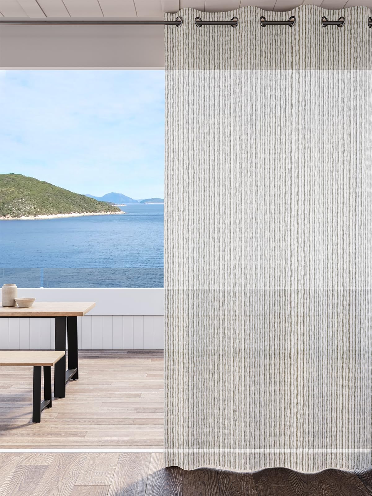 DDECOR - 100% PolyesterPlains And Textures PatternDoor 7 Ft|135 CM X 225 CM| - Beige