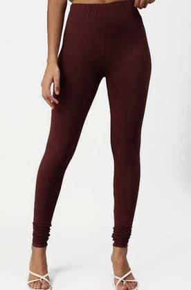 RATHNA APPARELS Churidar Ethnic wear Leggings ( Maroon,Solid ) (S - Size)