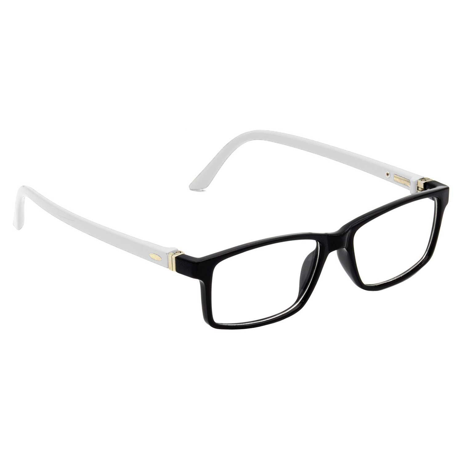 Hrinkar Plastic Full Rim Rectangle chasma frame Kids Boy & Girl - HFRM-BK-WT-17