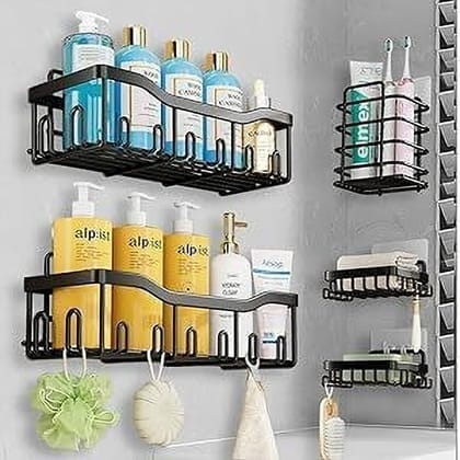 M Y m y corner Iron Wall Shelf (Number of Shelves - 1, Black)