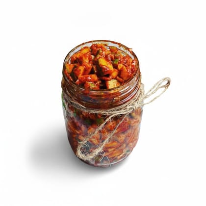 Traditional Spicy Mango Pickle - 250 gm - One glass jar