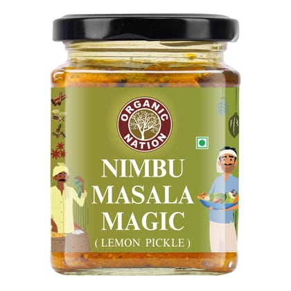 Organic Nation Lemon Pickle� Nimbu ka achar| Homestyle Taste with Traditional Recipe | 100% Natural & Preservative-Free | Traditional Indian Achar | Tangy & Spicy Flavour 250g Organic Nation Lemon Pickle� Nimbu ka achar| Homestyle Taste with Traditional Recipe | 100% Natural & Preservative-Free | Traditional Indian Achar | Tangy & Spicy Flavour 250g