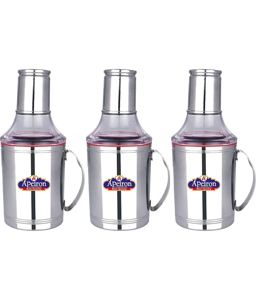 APEIRON STAINLESS Steel Oil Container/Dispenser Set of 3 750 mL