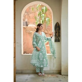 Elara Green Rayon Slub Dupatta Kotachex Everyday Comfort Kurti For Women