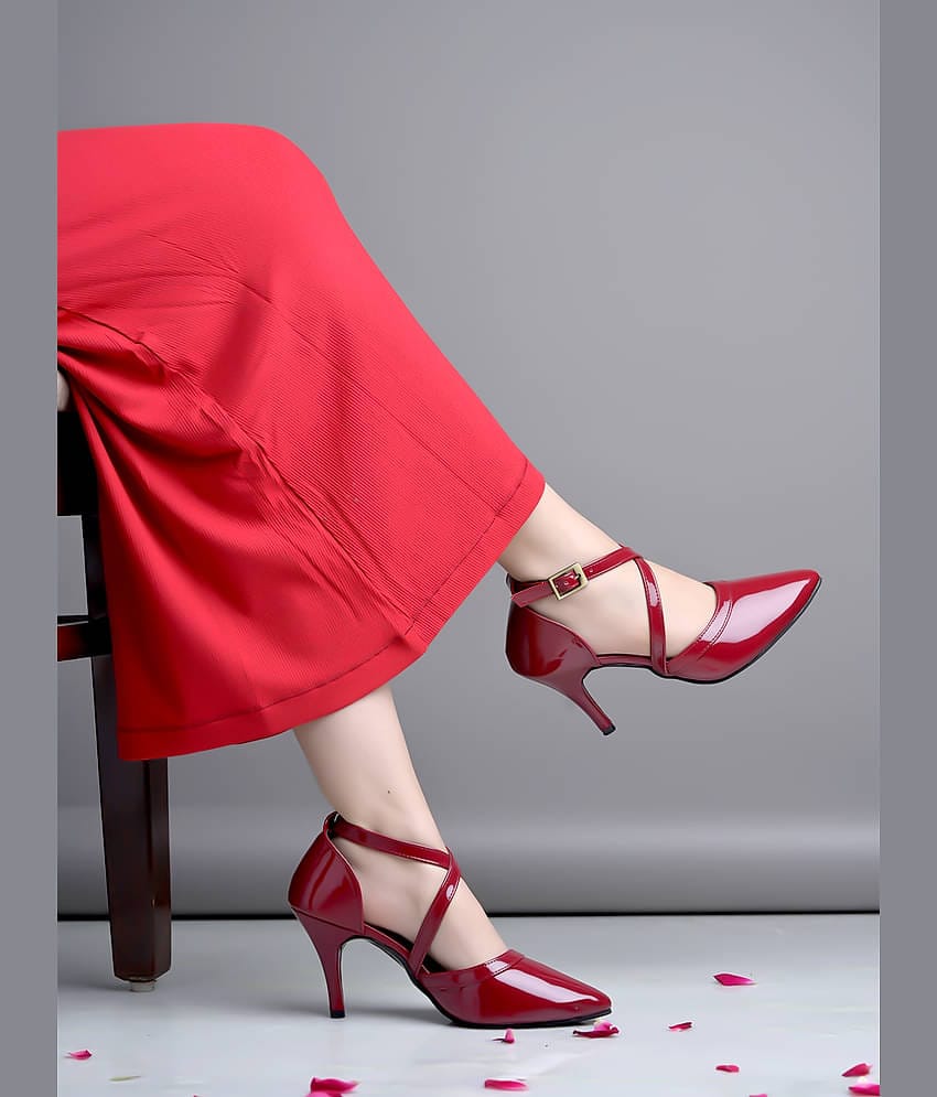 Shoetopia Red Women's Sandal Heels