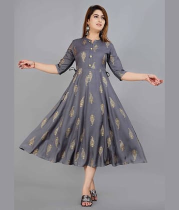 SIPET - Grey Rayon Women's Flared Kurti