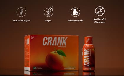 Crank Energy Shot Orange Flavour, Pack of 12 (60ml each)
