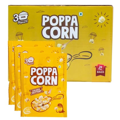 Poppacorn Instant Popcorn 700gms Popcorn Kernels 35gx20 pouches Pack of 20 (700, Golden Buttery) Poppacorn Instant Popcorn 700gms Popcorn Kernels 35gx20 pouches Pack of 20 (700, Golden Buttery)