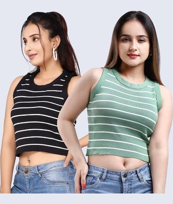 FEVERFEW Women's Cotton Linen Crop Top ( Multi Color )