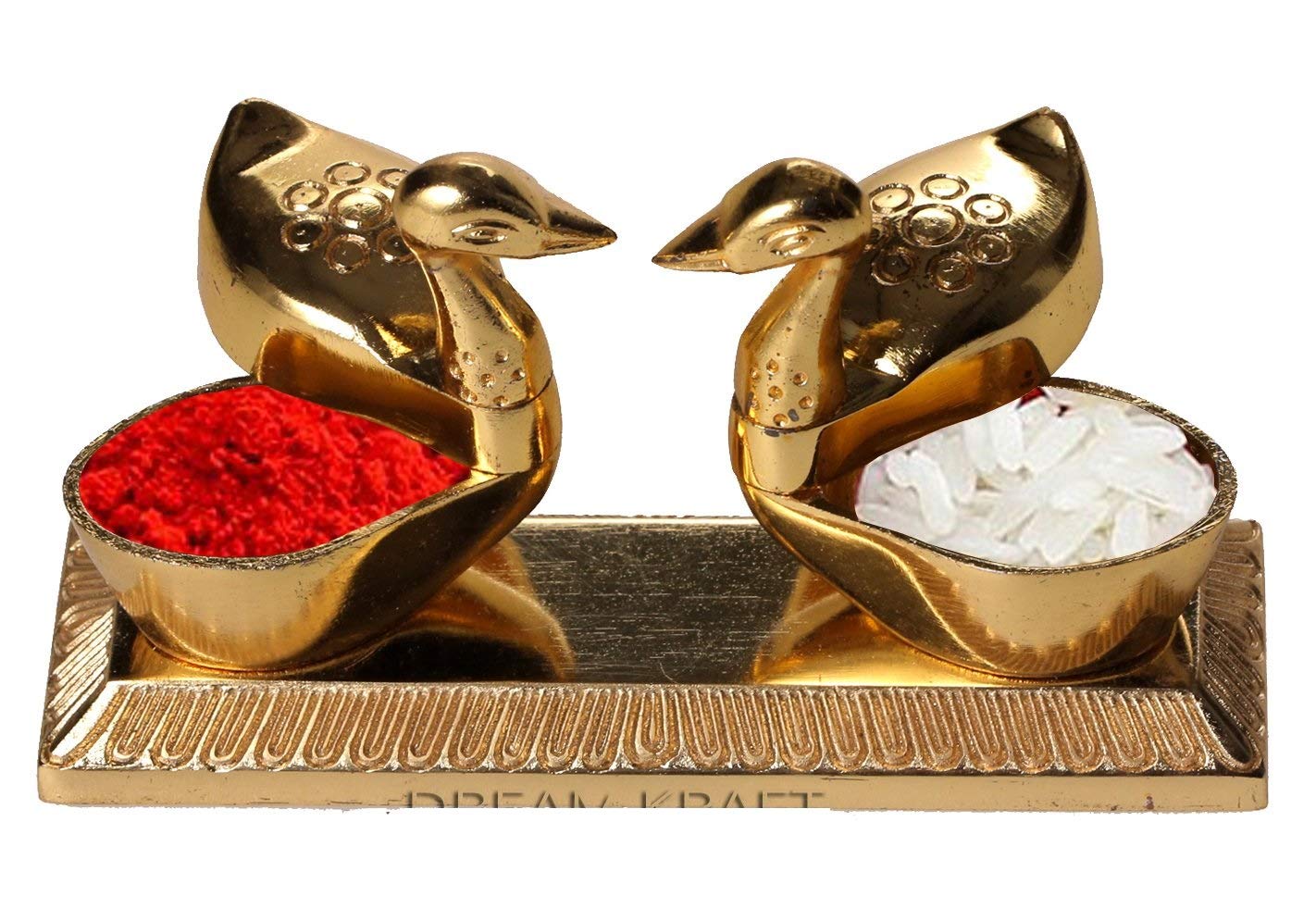 DreamKraft Metal Loving Bird Duck Traditional Chopda Pair (Gold)