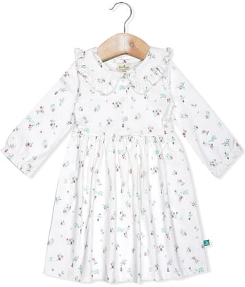 Juscubs Pack of 1 Baby Girls Cotton Dress ( White )