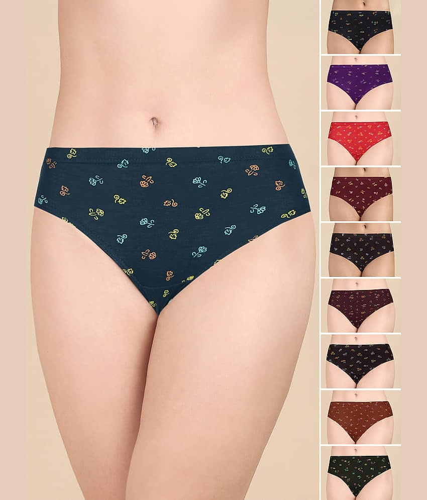 LUX PARKER Cotton Hipster ( Multicolor 11 , Pack of 10 )