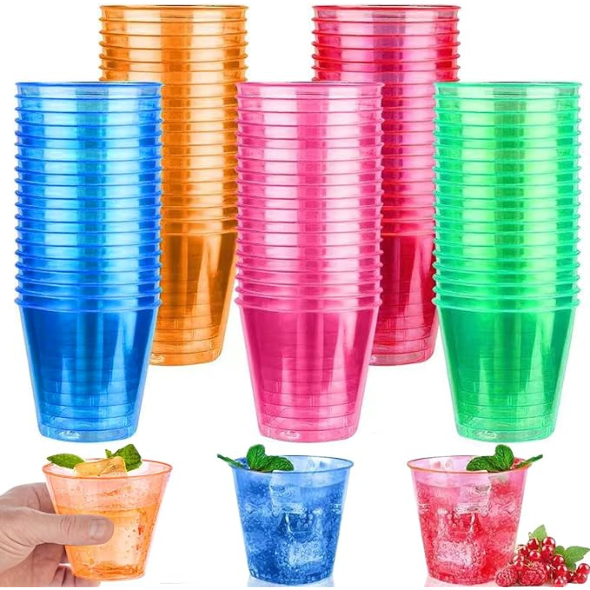 Shot Glasses Neon Red Party Combo - 10PC