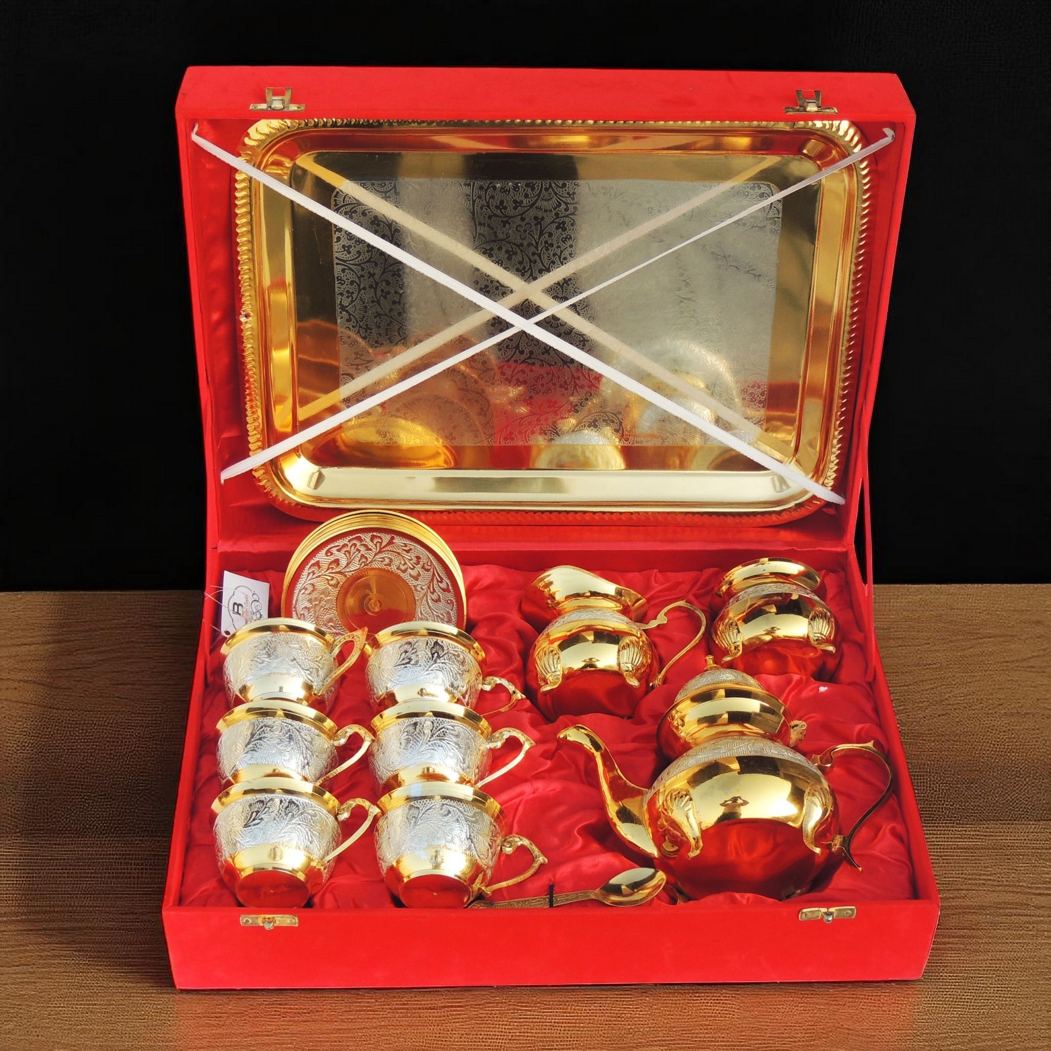 Brass Decorative 6 Pieces Tea Cup Set (BMAS290 G)