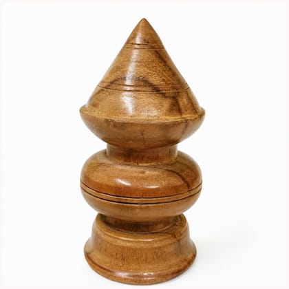 Polished Wooden Kalasam Finial � 2.5 Inch Diameter � 5 Inch Height � Natural Polished Finish � Handcrafted Decorative Temple & Pooja Mandap Topper � Each Kalash Has a Unique Wood Grain