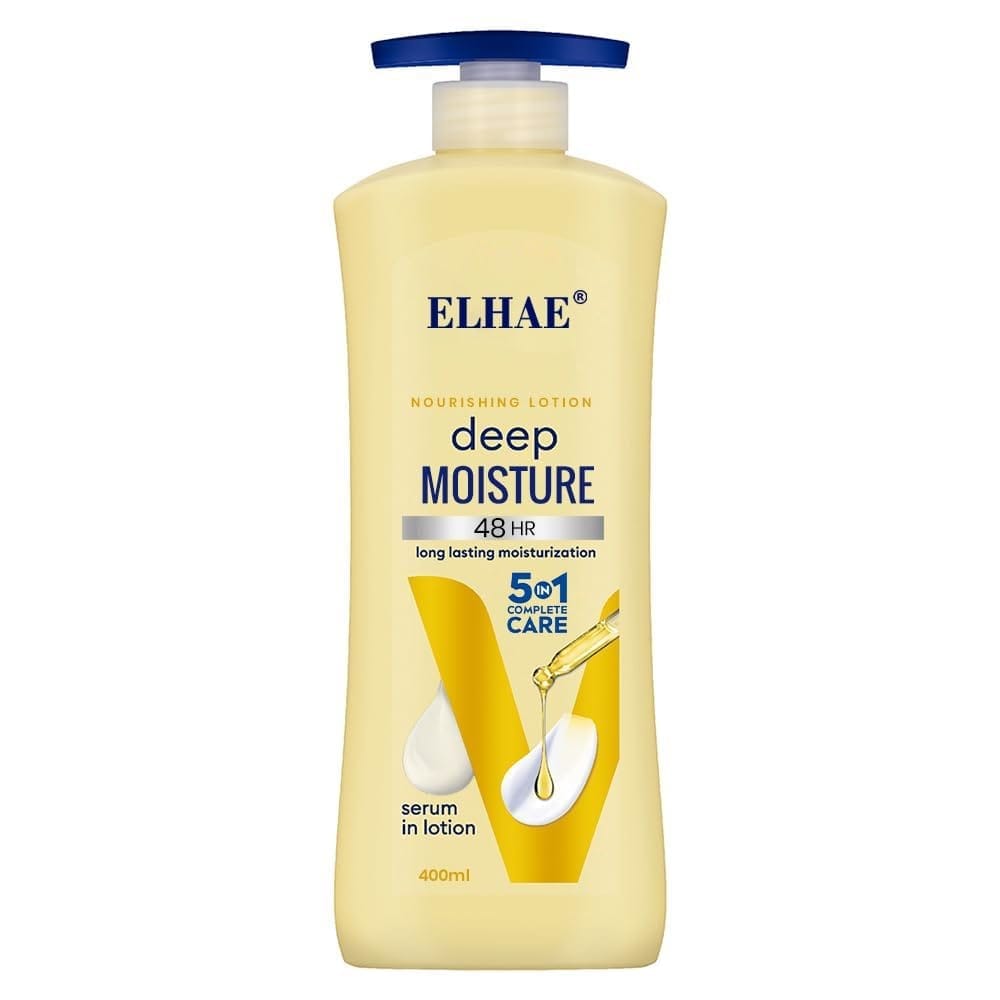 ELAHE Face & Body Deep Moisturizer | 5-in-1 Nourishing Lotion for Dry to Very Dry, Sensitive Skin | 48-Hour Hydration | Fragrance-Free, Non-Comedogenic, Non-Greasy Formula | 400ml