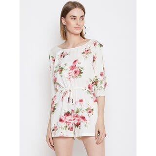 Purys White Jumpsuits For Womens