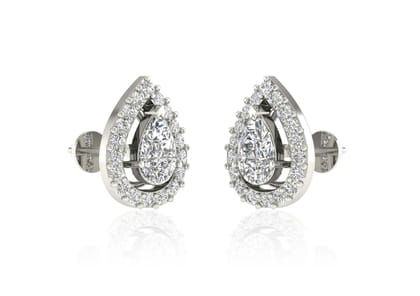 Teardrop Halo Solitaire Studs