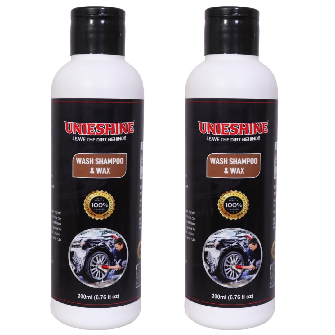 Unieshine Car Wash & Wax Shampoo for Car & Bike (200 Ml Plus 200 Ml)
