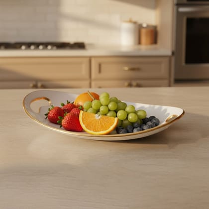 Aluminium Decorative Oval Meena Platter (AMAS3167/9)